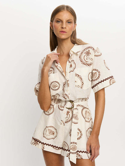 Reilly Romper - Apricot