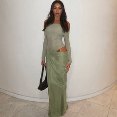 Alisha Off-Shoulder Dress - Green