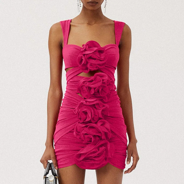 Flaura  Swimsuit Set - Rose Red