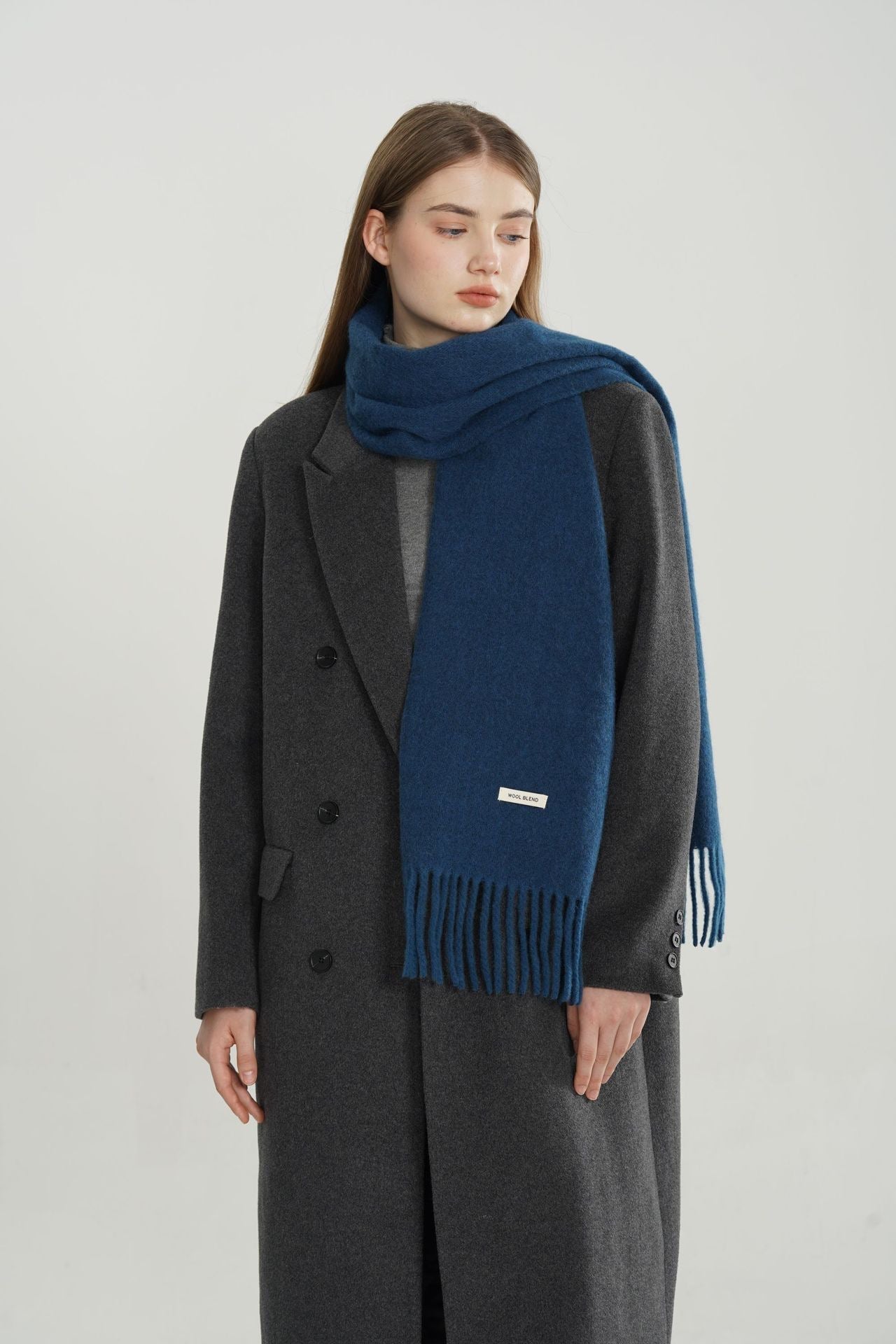 Woven Fringe Wool Blend Christmas Scarf