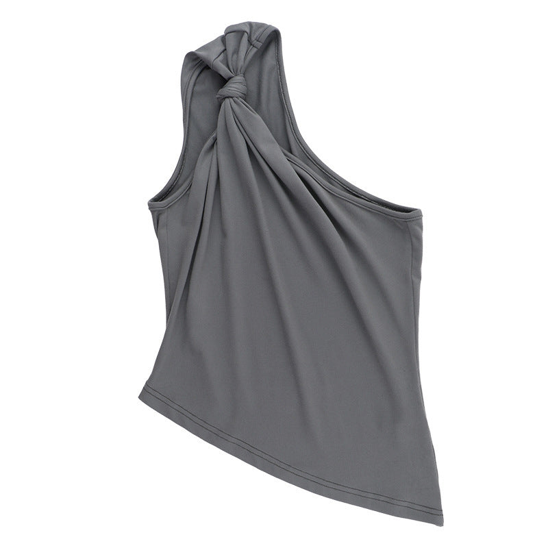 Cranston One-Shoulder Top - Grey