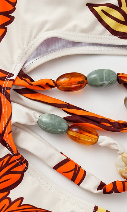 Autumn Dream One Shoulder Swimsuit  - White