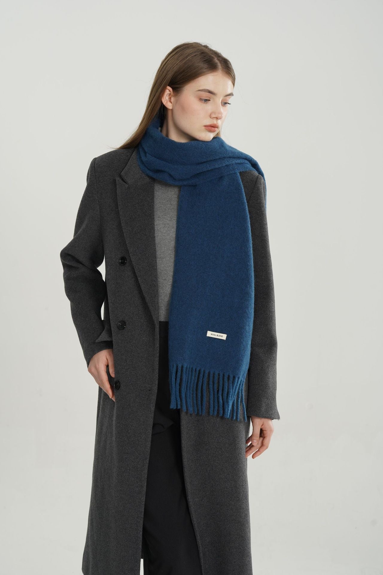 Woven Fringe Wool Blend Christmas Scarf