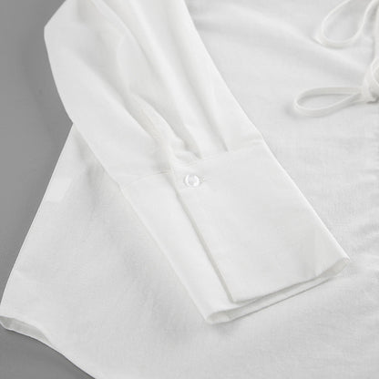 Siren Tie-Up Top - White