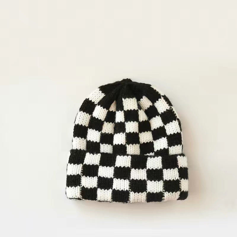 Checkered Knit Christmas Hat