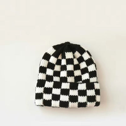 Checkered Knit Christmas Hat