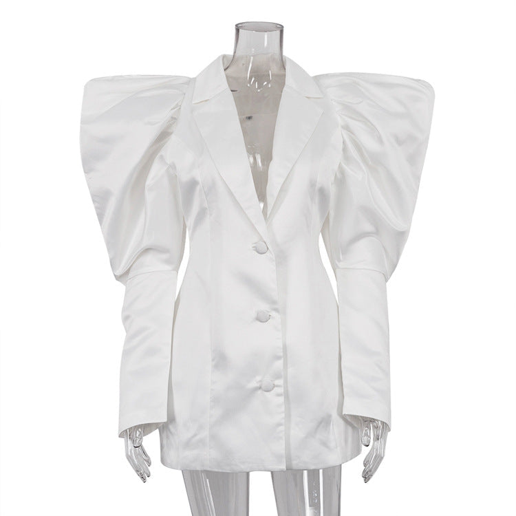 Lamb Leg Sleeve French Dress Niche Design Collared Short Elegant Dress