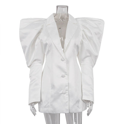 Lamb Leg Sleeve French Dress Niche Design Collared Short Elegant Dress