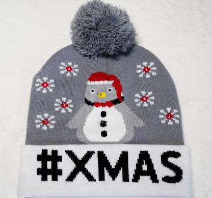 LED Snowflake Jacquard Christmas Hat