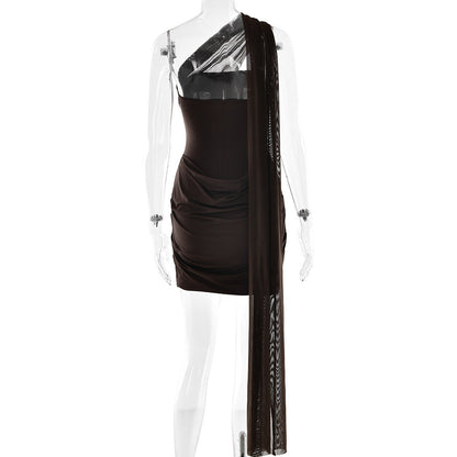 Wintour Mini Dress-Brown