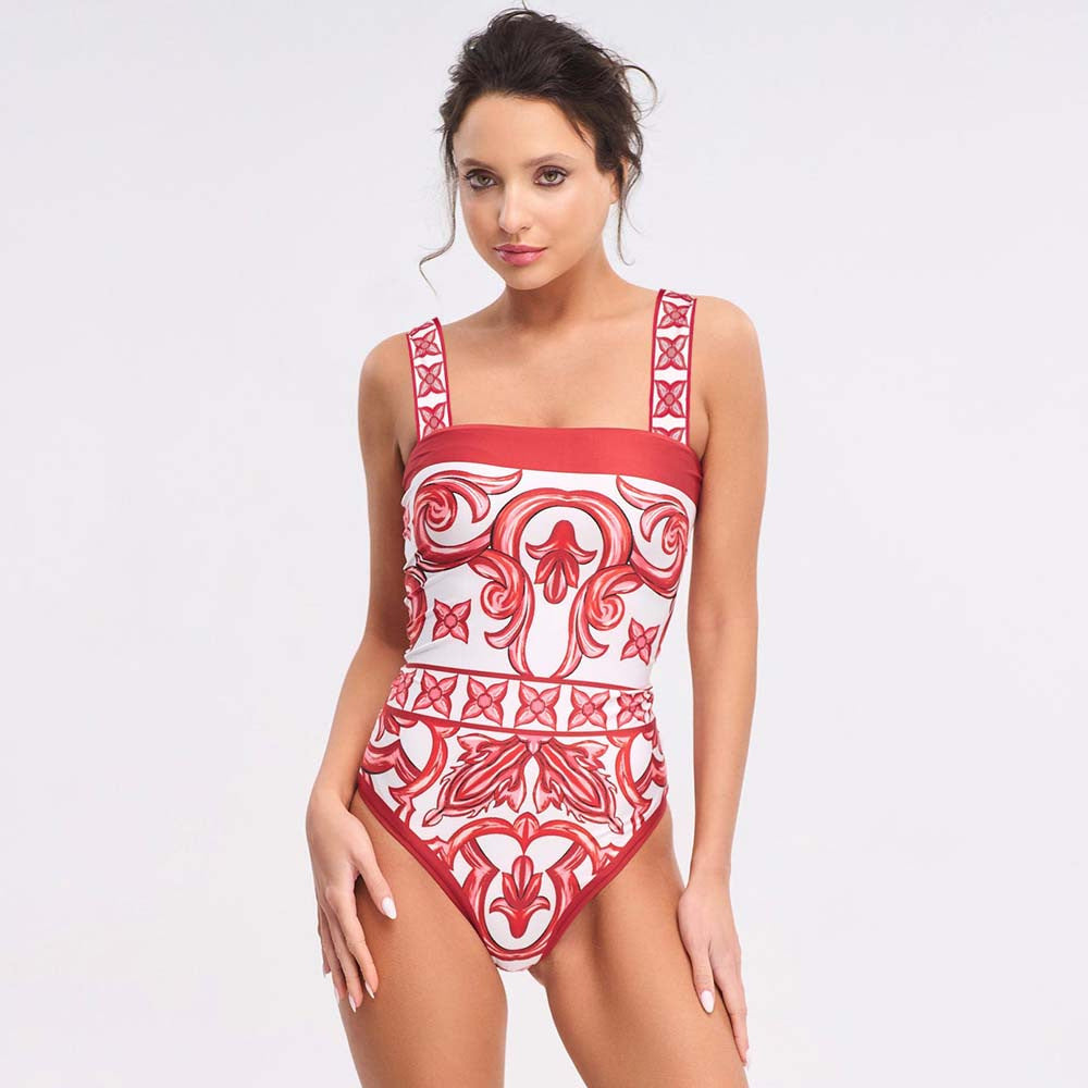Seaside Rouge Swimsuit Set - Red
