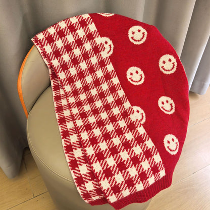 Fluffy Santa Cap Red Christmas Scarf