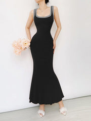 Black Bodycon Dress With Cut Out Detail S / Black Long Bodycon Dress