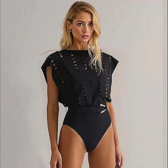Black Pearl Swimsuit Set - Black