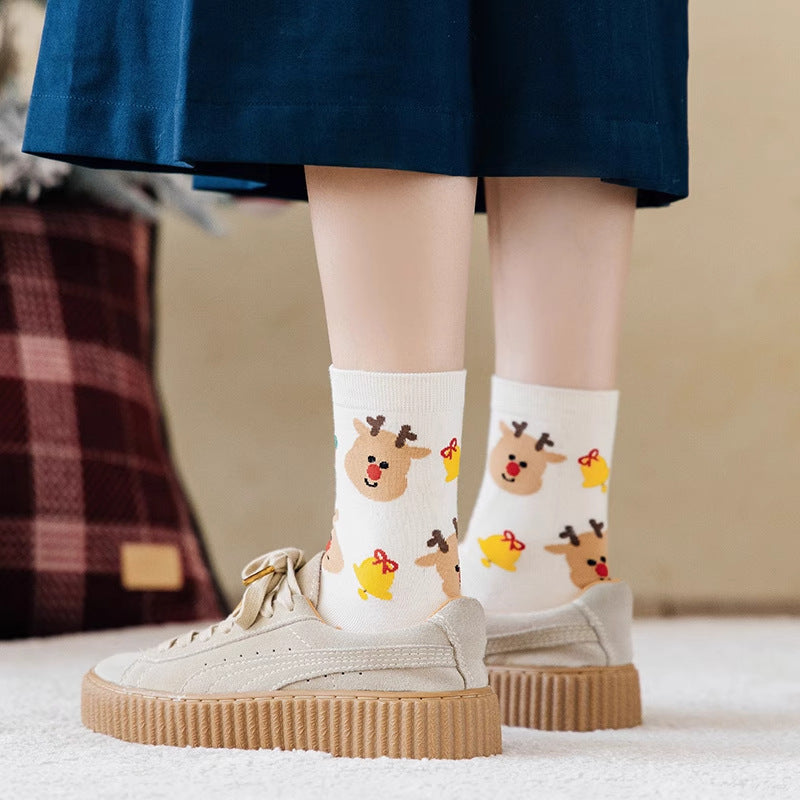 Cartoon Christmas Thick Warm Cute Crew Christmas Socks