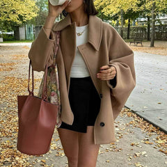 fall fashion trends Autumn and Winter New Loose Overcoat Coat Single-Breasted Mid-Length Top M4-A618D