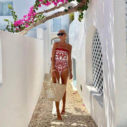 Seaside Rouge Swimsuit Set - Red