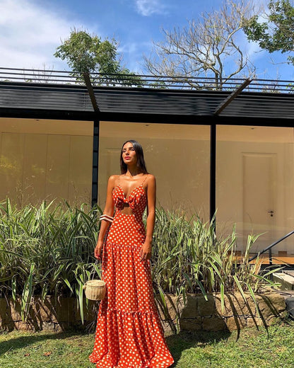 Sleeveless V-neck Brace Dress