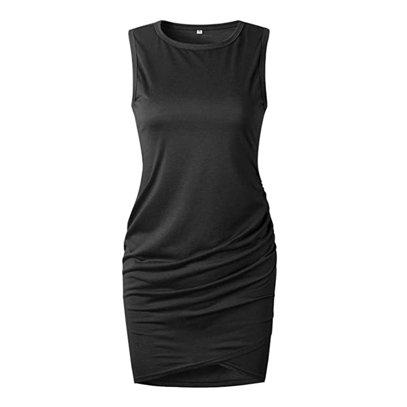 Ruched Side Bodycon Dress L / Pink Short Bodycon Slim Dress