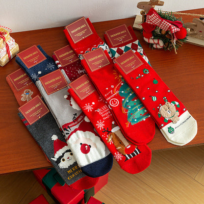 Cute Christmas Pattern Mid Calf Warm Christmas Socks