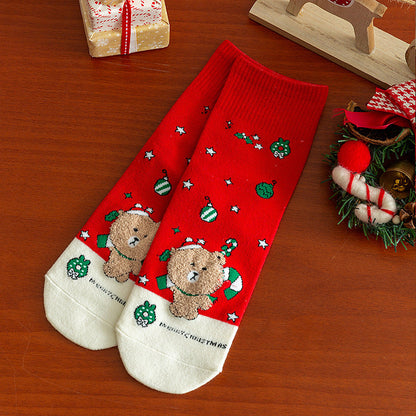 Cute Christmas Pattern Mid Calf Warm Christmas Socks