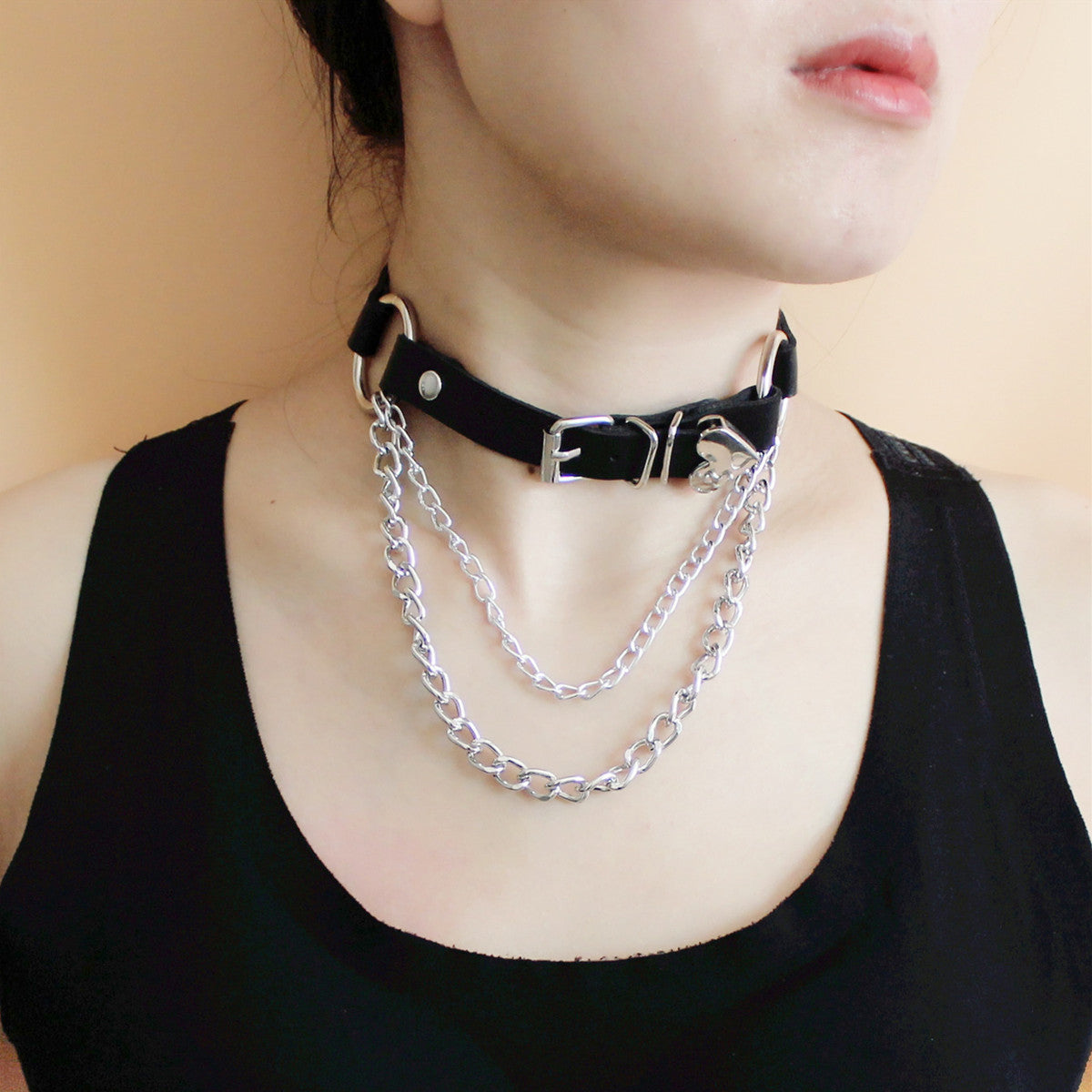 Punk Choker Irregular PU Gothic Leather Necklace