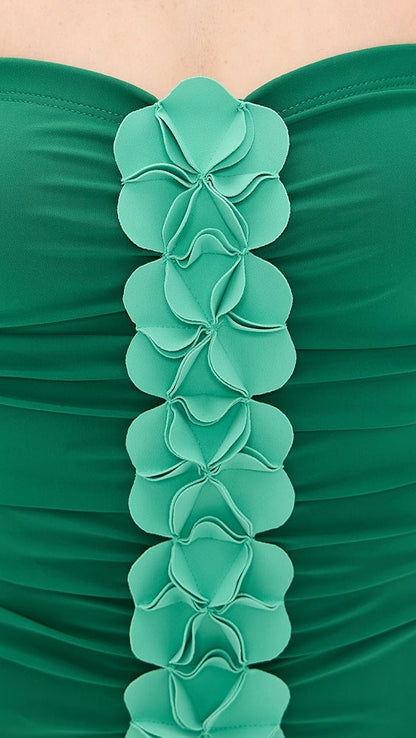 Tideplay Tube Middle Flower Swimsuit - Green