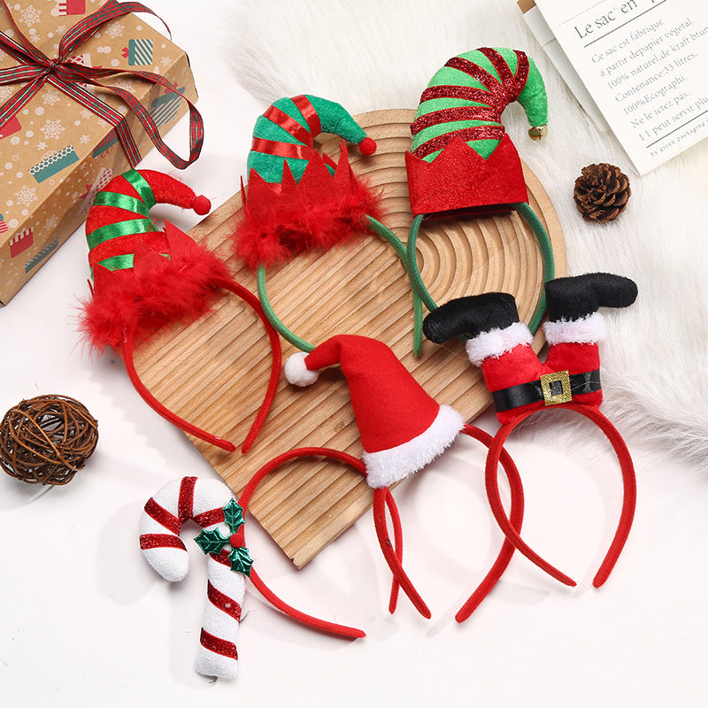 Christmas Cartoon Elf Hat Kids Adult Party Hair Accessory