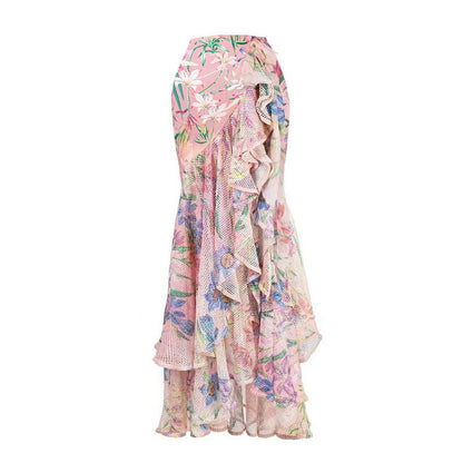 Pastel Tide Wrap Skirt - Pink