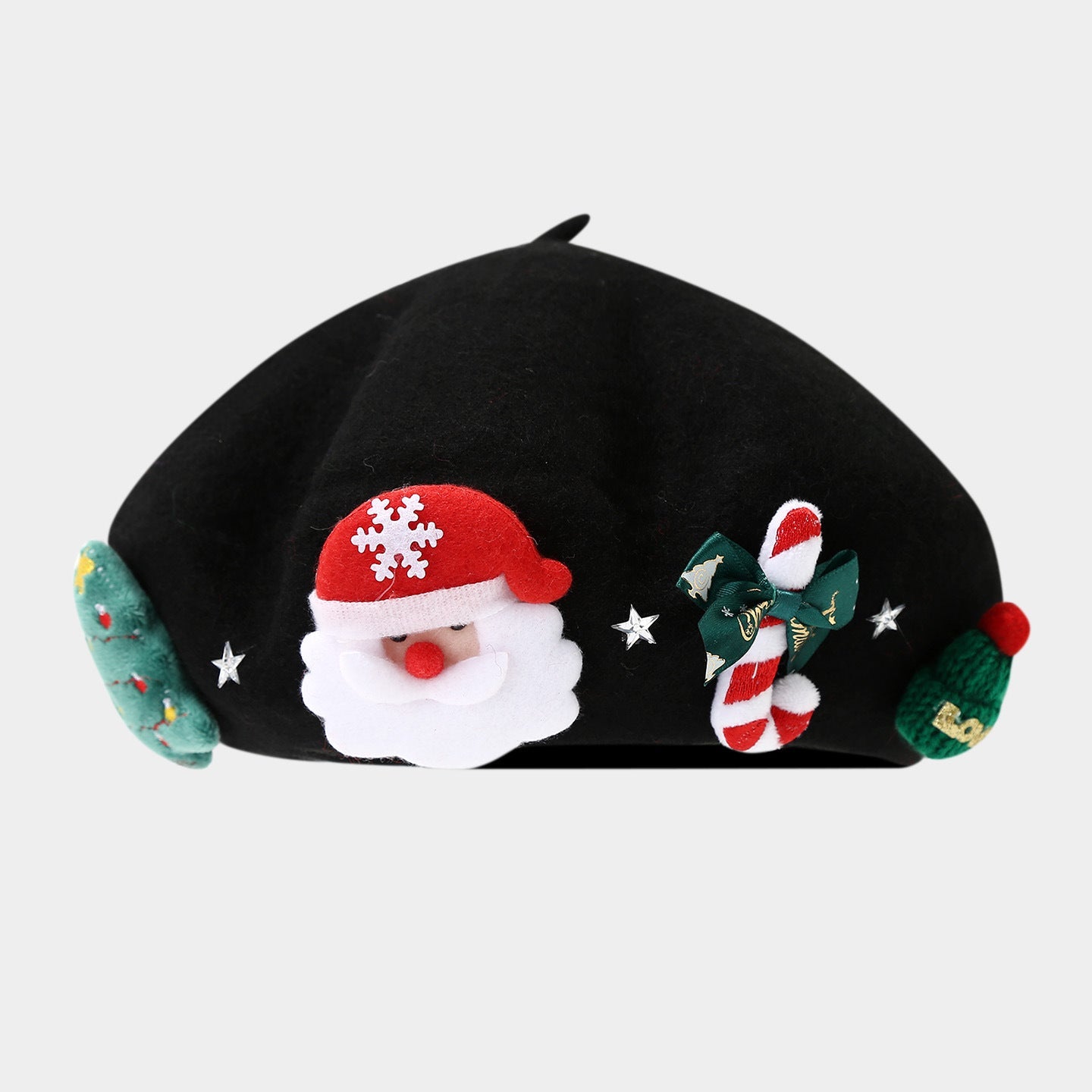 Wool Bow Beret Christmas Hat