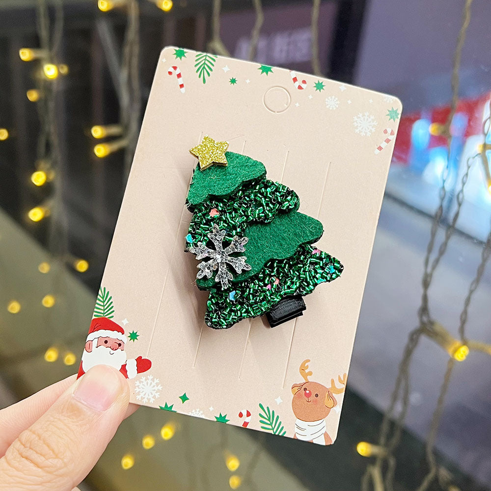 Christmas Cartoon Sparkle Clip Hair Accessory