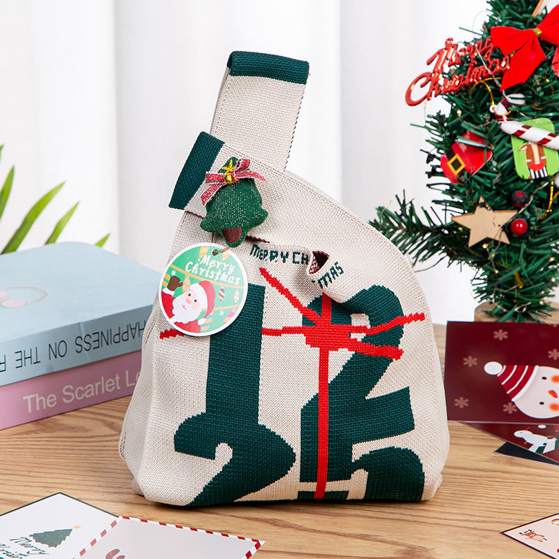 Christmas Woven Practical Gift Candy Handheld Bag