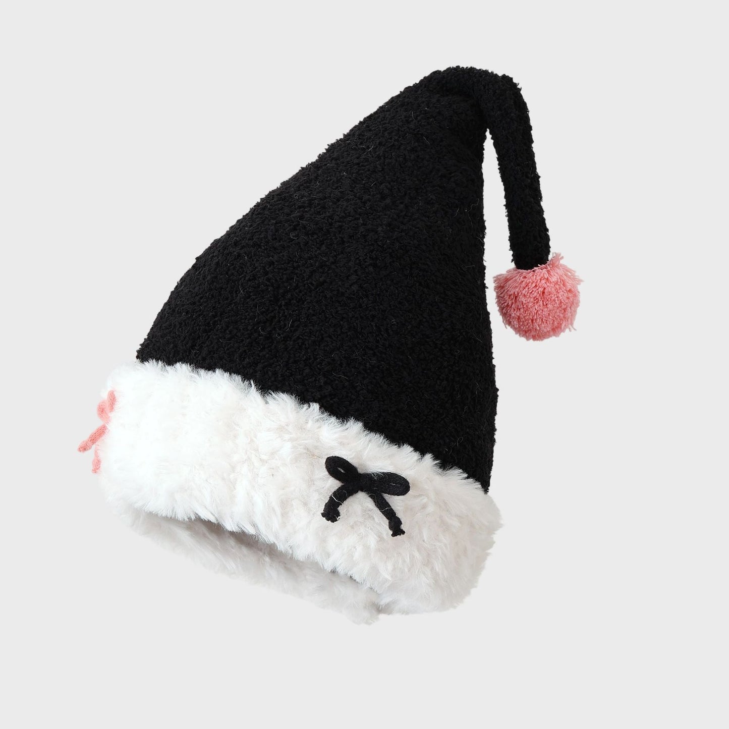 Velvet Bow Knit Christmas Hat