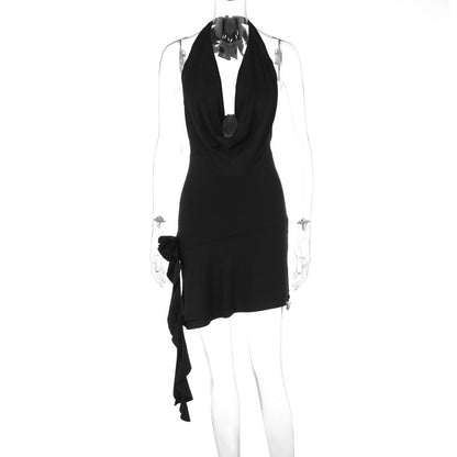 Personalized Swing Collar Lace Up Floral Decoration