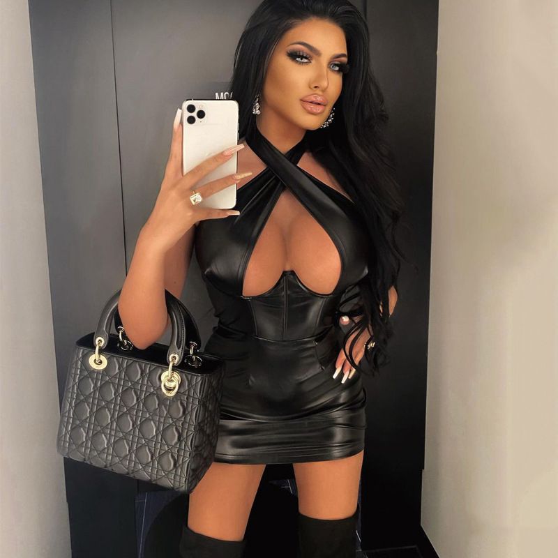 Popular Halter Topless Slimming Sheath Sleeveless Dress