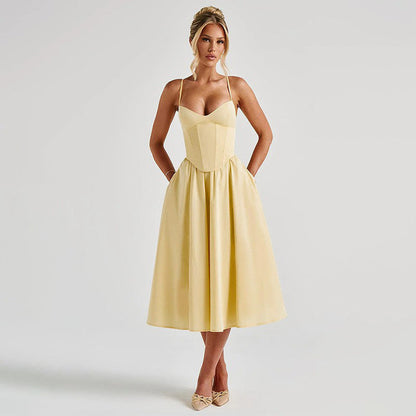Sampson Midi Dress - Yellow