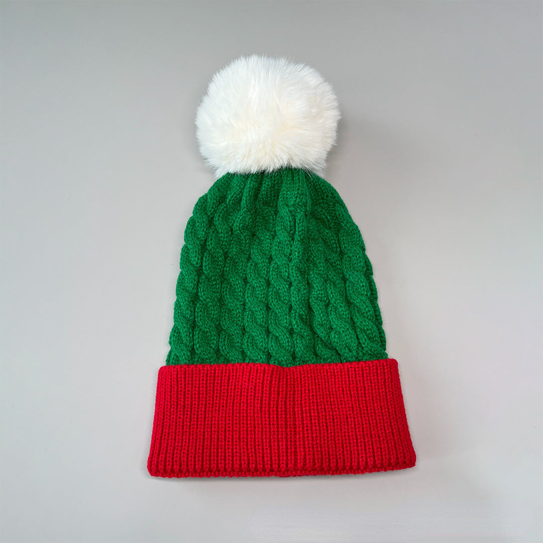 Cable Knit Bell Christmas Hat