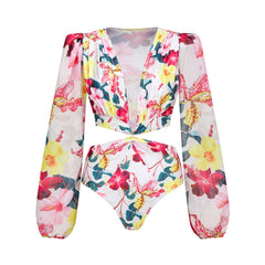 Sydney Full Sleeves Swimsuit  - Pink