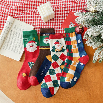 Cotton Mid-Calf Gift Boxed Couples Christmas Socks