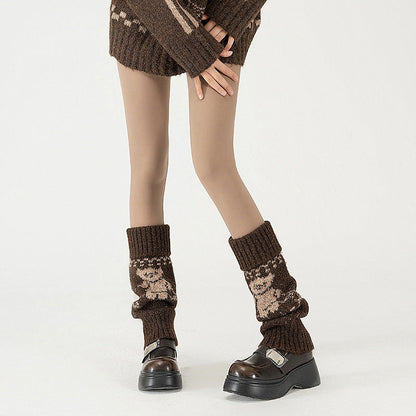 Wool Chunky Slouchy Sexy Red Christmas Leg Warmers