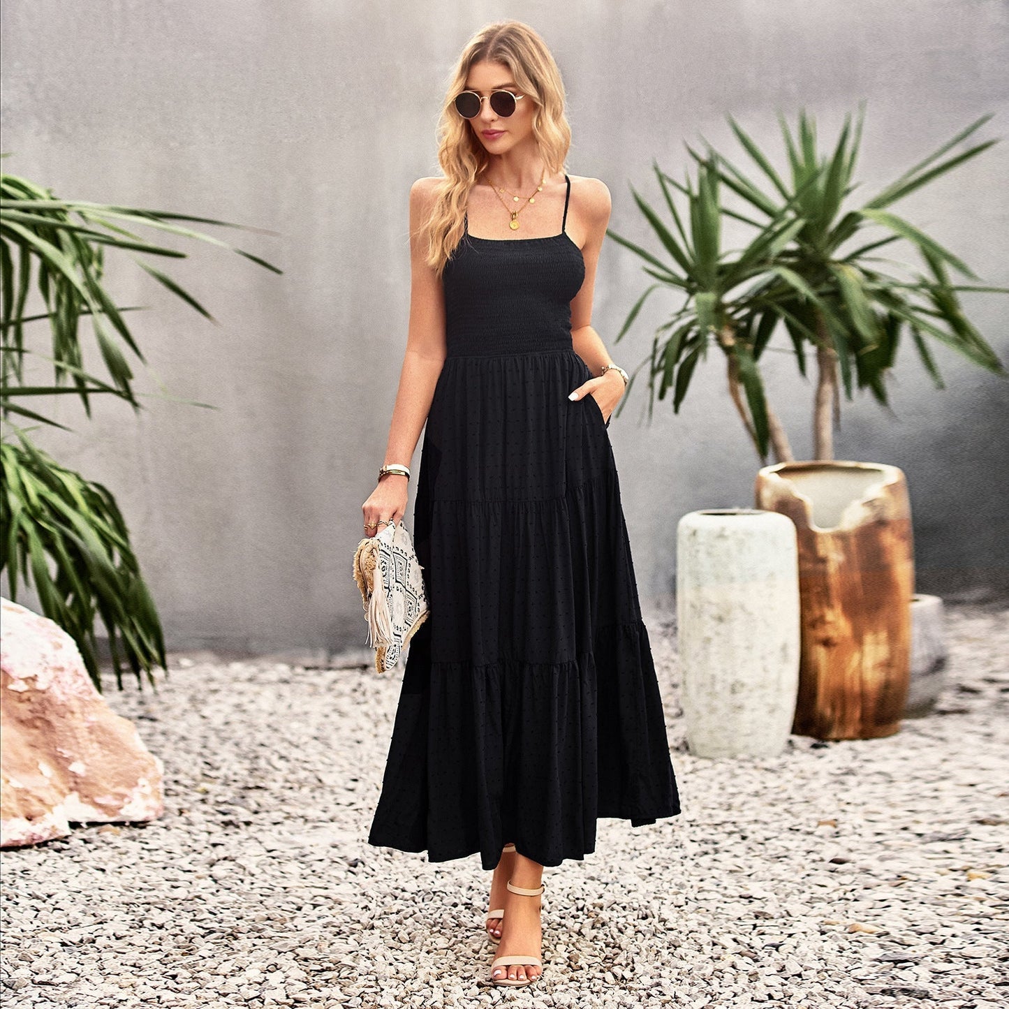 Solid Color Dress Elegant Dress Maxi Dress