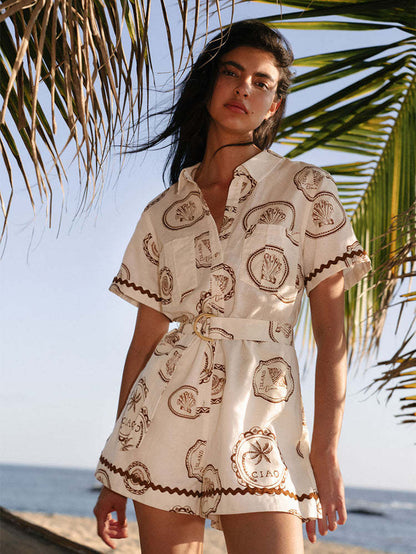 Reilly Romper - Apricot