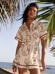 Reilly Romper - Apricot