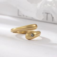 Simple Diamond Studded Gold Plating Rings