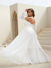 Long Sleeved Tube Top Chiffon Dress