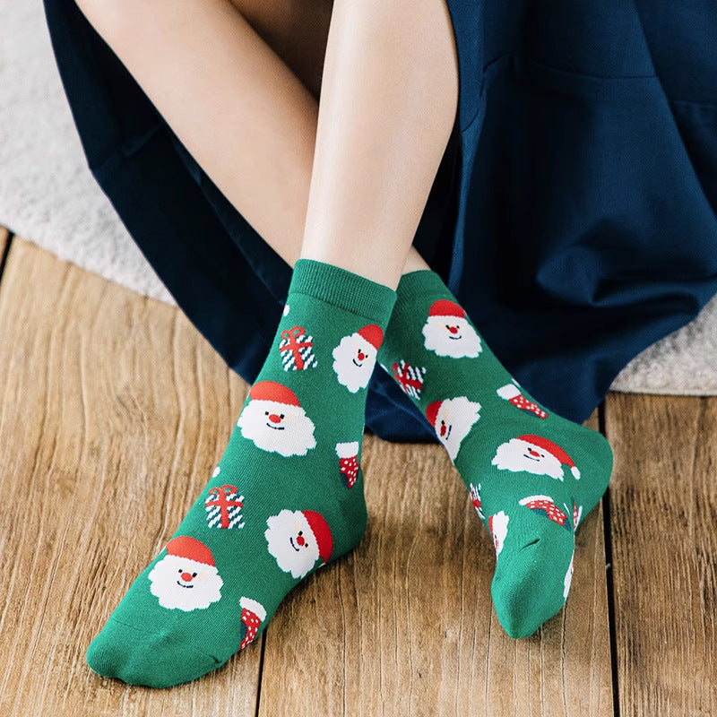 Cartoon Christmas Thick Warm Cute Crew Christmas Socks