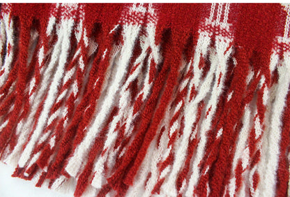 Reversible Polka Dot Fringe Christmas Scarf