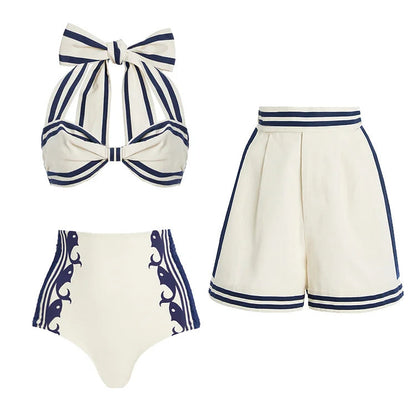 Ivory Tide Bikini Shorts Set - White