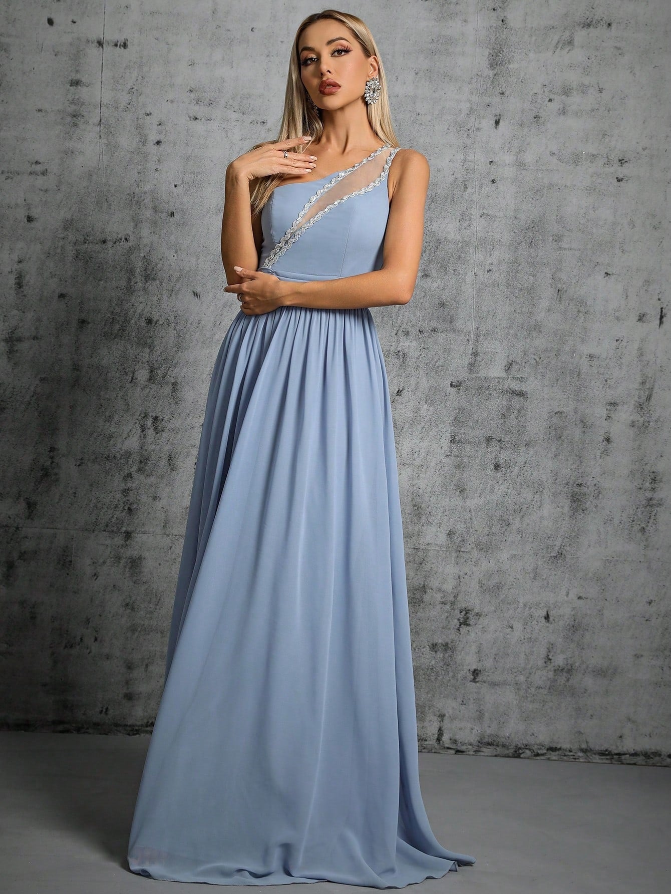 Evening Dress Annual Meeting One Shoulder Cocktail Dress Bridal Cocktail Performance Toast Dress Adult Ceremony Annual Party Evening Dress