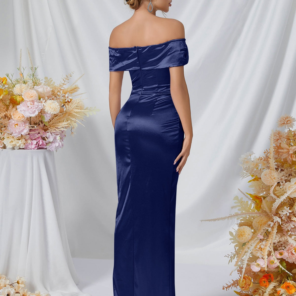 Evening Dress Dress Young Sheath Long off the Shoulder High Slit Dress